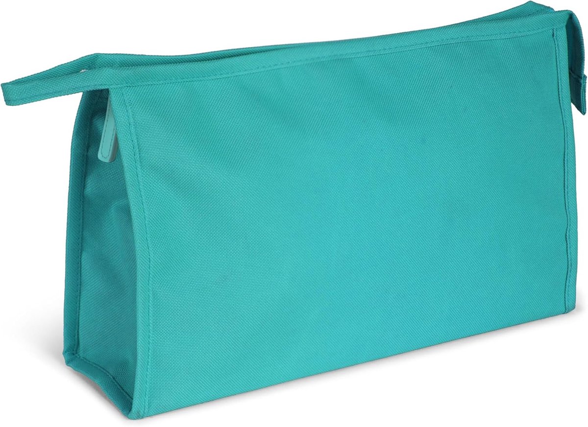 Waterdichte Toilettas – Stoffen Reiscosmetica Etui – Ruime Opbergtas voor Make-up & Verzorgingsproducten - Turkoois