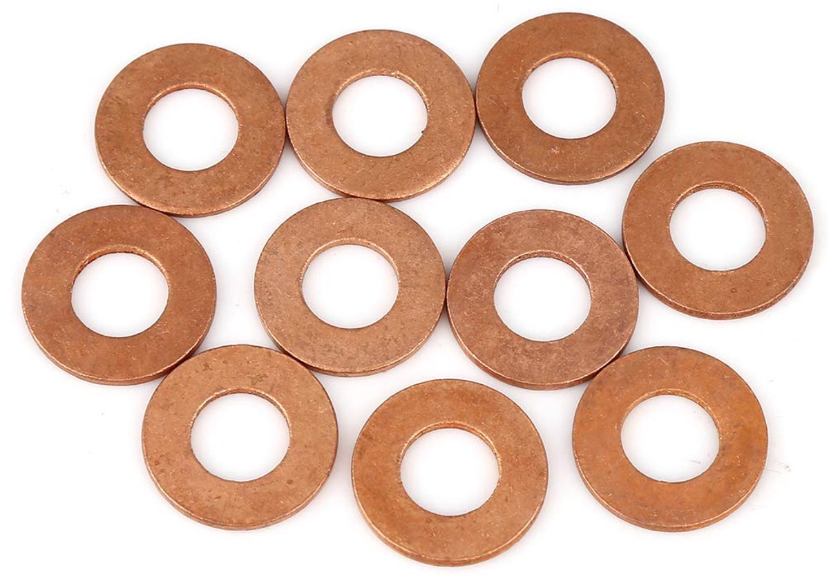 AUTOHAUX 10st. Koperen sluitring platte afdichting ring voor auto 10x21x1,5 mm