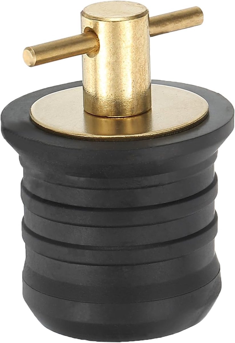1-1/4 "Boot Drain Plug, T Handvat Messing Boot Plug Snap Drain Marine Twist Plug Rubber Plugs voor Jachten Kajaks Marine Boot Drains