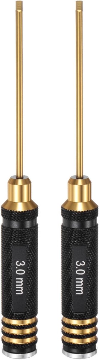 2 stuks RC zeskantschroevendraaier, 3 mm, titanium, zeskantsleutel, staal, RC reparatiegereedschap voor RC-modellen, auto, helikopter, boot