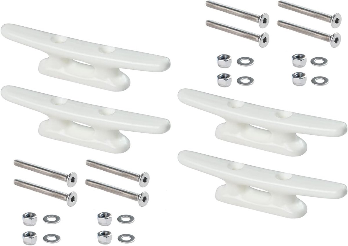 4 nylon lampen in zwart of wit, verschillende maten, incl. V4A-schroeven