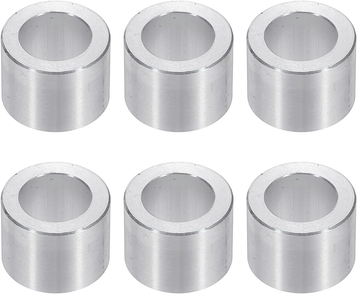 M10 Aluminium Spacers, 6 Stks Metalen Spacers Aluminium 10.2mm ID x 16mm OD x 12mm l voor 3/8 of M10 Schroefbouten