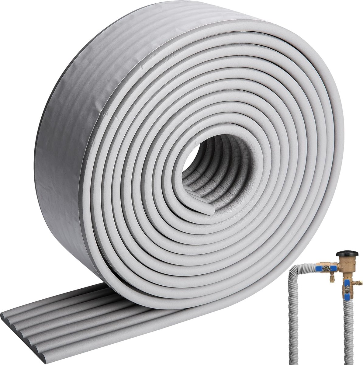 Buisisolatie voor buiten - Zelfklevende buisisolatie - Isolatie voor verwarmingsbuizen - Isolatie voor verwarmingsbuizen met hoge dichtheid met zelfklevende tape voor geluidsreductie
