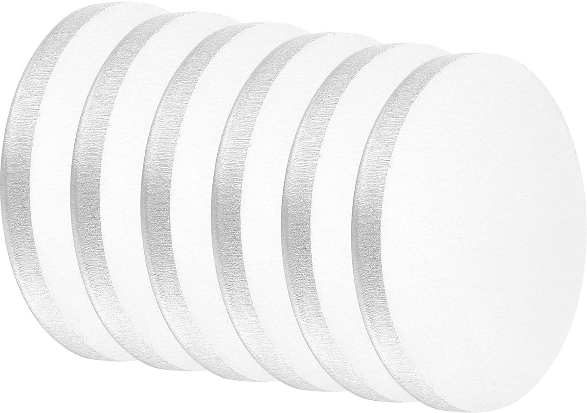 6 stuks aluminium platen, 50 mm x 4 mm, ronde aluminium platen, 5052 aluminium schijven, hanger, ronde stans, onbewerkte stansen voor lasersnijden, metalen stansen, sieraden maken