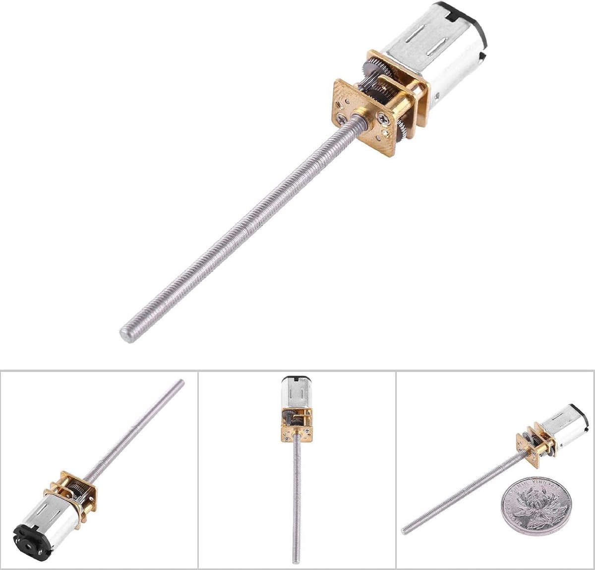 6V reductiemotor, met lange M3 x 55MM loodschroefdraad uitgaande as snelheidsreductie 30/60/100/150/200/300/400/500RPM, voor RC auto, robotmodel, doe-het-zelf motorspeelgoed (6V 300RPM)