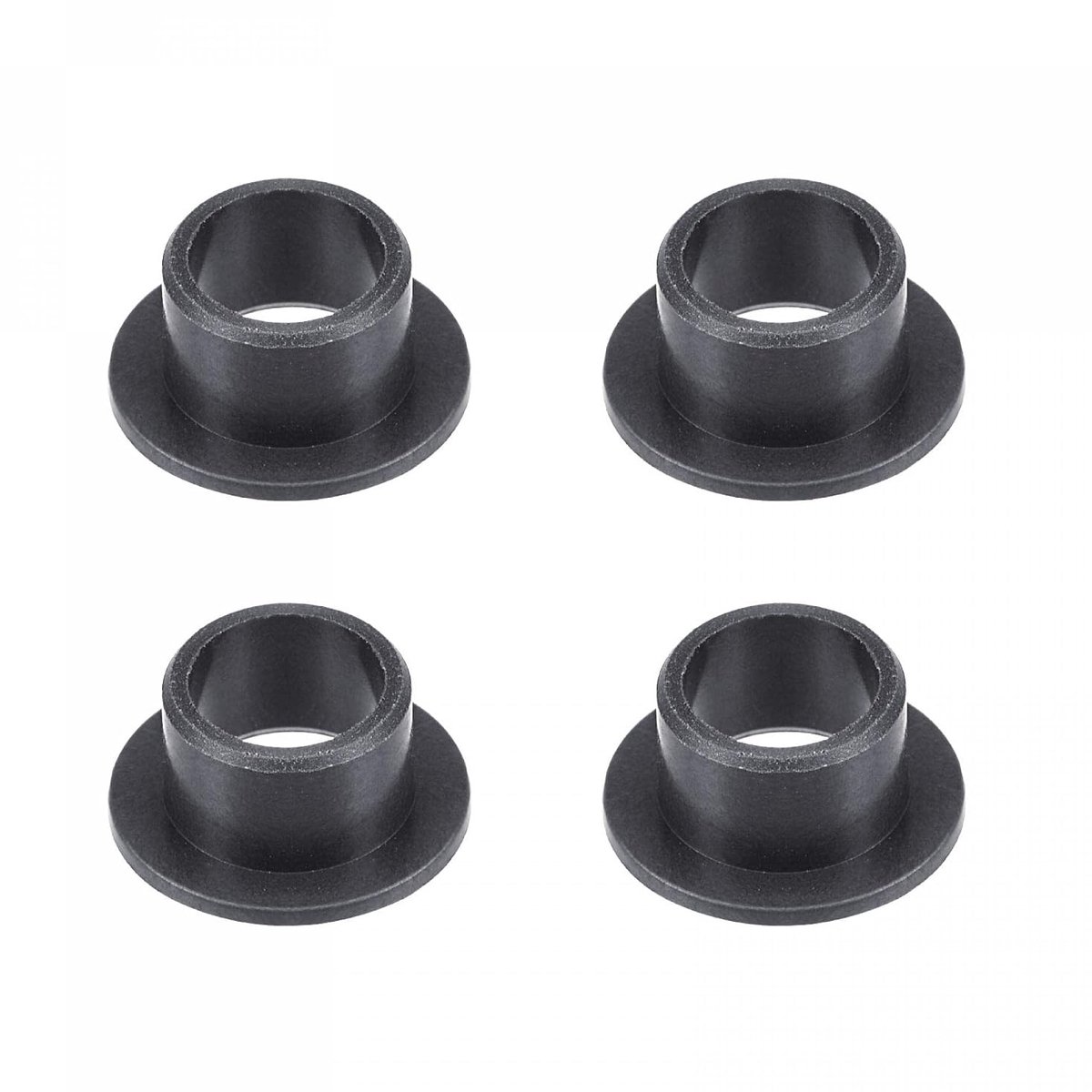 Sourcing map 4 stuks Geflensde mouwen glijlagers 8 mm boring 10 mm buitendiameter. 7 mm lengte POM ommantelde olievrije bussen zwart