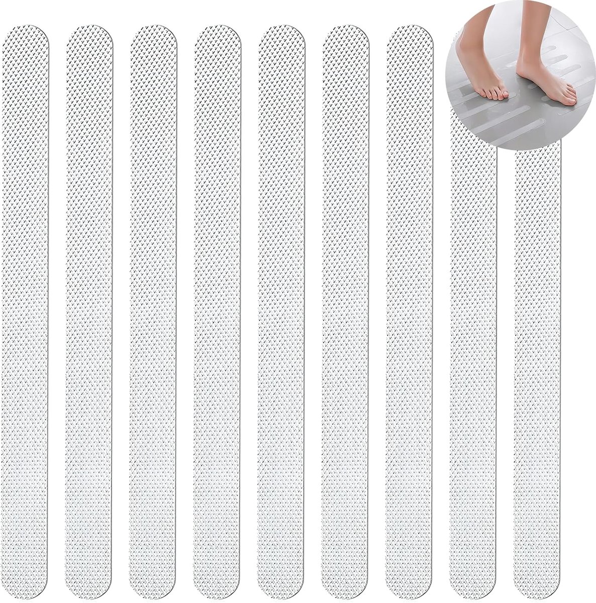 strepen, antislip douche traptreden pads anti-slip strepen 24 stuks, grootte 20 x 2 cm wit 4