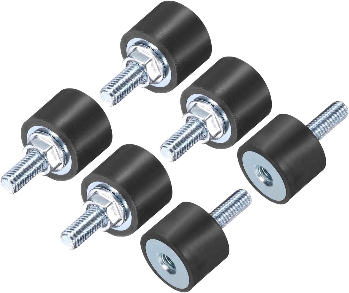 6 stuks Anti-Vibratie Rubber Beugels M6x18mm Met Pluggen 20x15mm Mannelijke Vrouwelijke Schokdempers Trillingen Schroefdraad Anti-Vibratie Met 6 stuks Klemmoeren M6