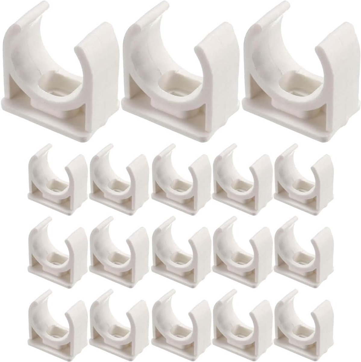 20 stuks PVC waterpijpclips, U-vormige buisbevestigingsclip geschikt voor 16 mm/0,63 inch tv-trays buizenstelsel slanghanger ondersteuning Pex-buis, wit
