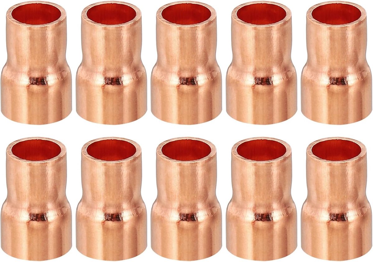 3/8 "tot 5/16" ID Koperen Reducer, 10 stks 99,9% Zuiver Koper Vermindering Koppeling Drukfitting Pijp Buis Connector Adapter met Zweet Soldeer Aansluiting