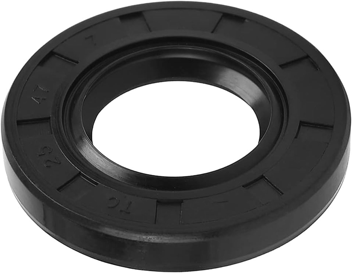 1 stuk TC assen afdichtring rubber dubbele lip 25 x 47 x 7 mm voor motorfiets krukassen en hydraulische pompen zwart