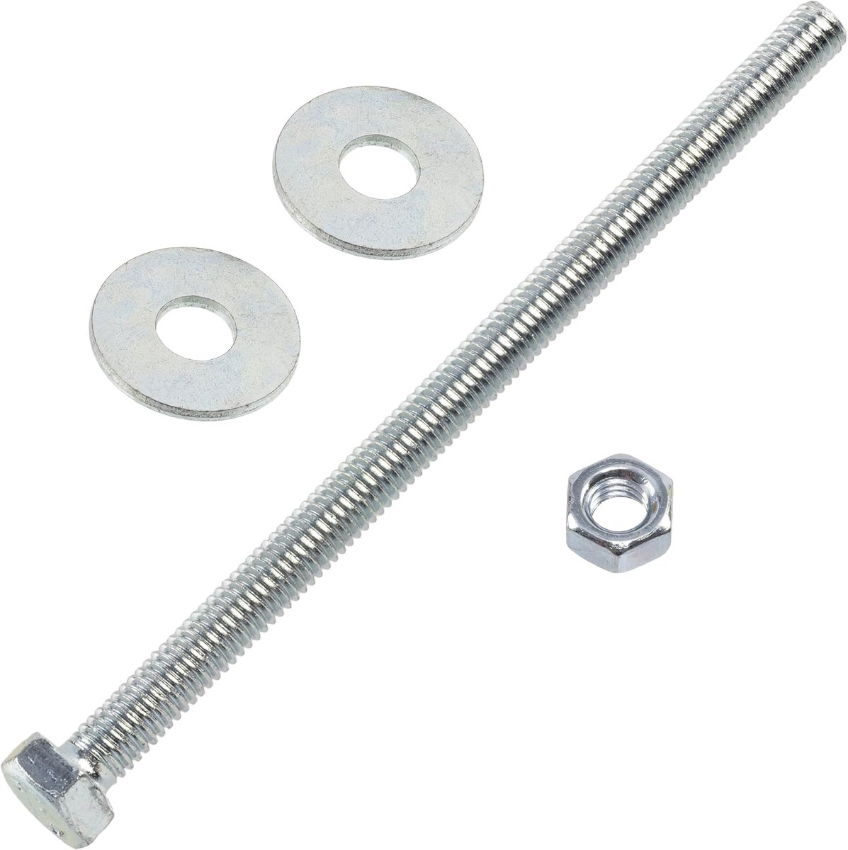 - Set van 10 zeskantbouten M6x100 mm + 20 brede ringen M6x18 mm + 10 zeskantmoeren M6 voor doe-het-zelf en lichte bevestiging | van staal