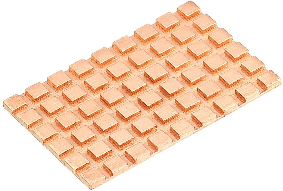 Sourcing map Koperen koellichaam met geleidende lijm voor SSD-koeler 40 x 26 x 1,5 mm