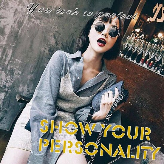 Zonnebril - Steampunk Stijl Ronde Gepolariseerde Zonnebril Retro Brillen UV400 Bescherming Metalen Frame — afbeelding 5