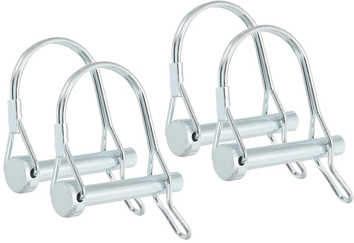 Asvergrendelingspen met oor, 5/16 x 1-3/4 inch, 4 stuks zekeringskoppeling, PTO, rond, boog, draadhouder en oor voor boerderijaanhangers (8 x 45 mm)