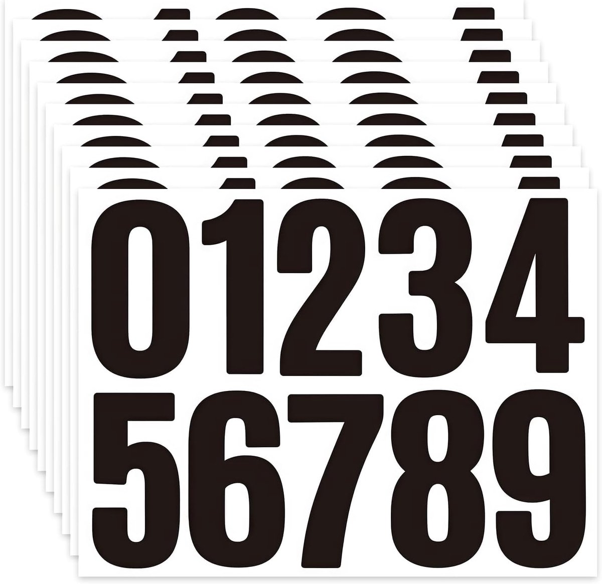 100 stuks brievenbus-nummerstickers, zwarte cijferstickers, voor brievenbus, deuren, auto's, huis, bedrijf, adresnummer (4 inch elk)