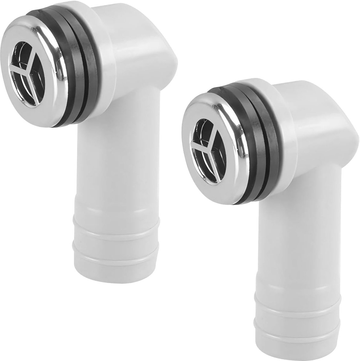 2 Stuks Overloopkoppen, 29 x 29 mm Ronde Interface, Vervangende Accessoires voor Keramische Gootsteen, Marmeren Gootsteen