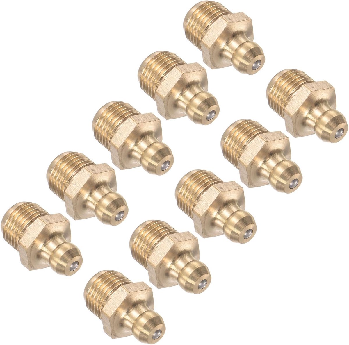 rechte vetfitting, | G1/8 schroefdraad 11 mm breedte | hydraulische vetnippel - (Toepassingen: voor het vervangen van ontbrekende of gebroken oliefitting), 10-delig