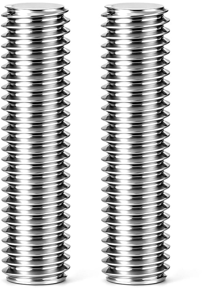 M10 x 100 mm, roestvrij staal 304 (M10 x 100) | 2 rechte schroefdraadstangen voor ankers, klemmen, ophangen, U, corrosiebestendig, ideaal voor bouw/machines.