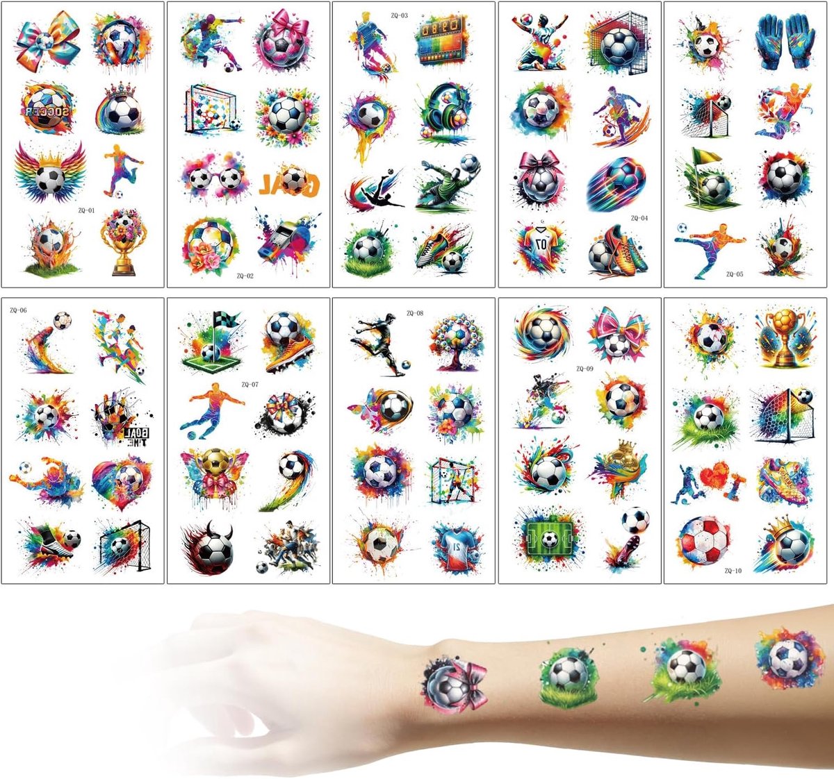 Tijdelijke Tatoeages voor Kinderen, Aquarel Plaktattoos Jongens Meisjes, Waterproof Nep Tattoos voor Verjaardagsfeestje en Cadeauzakjes