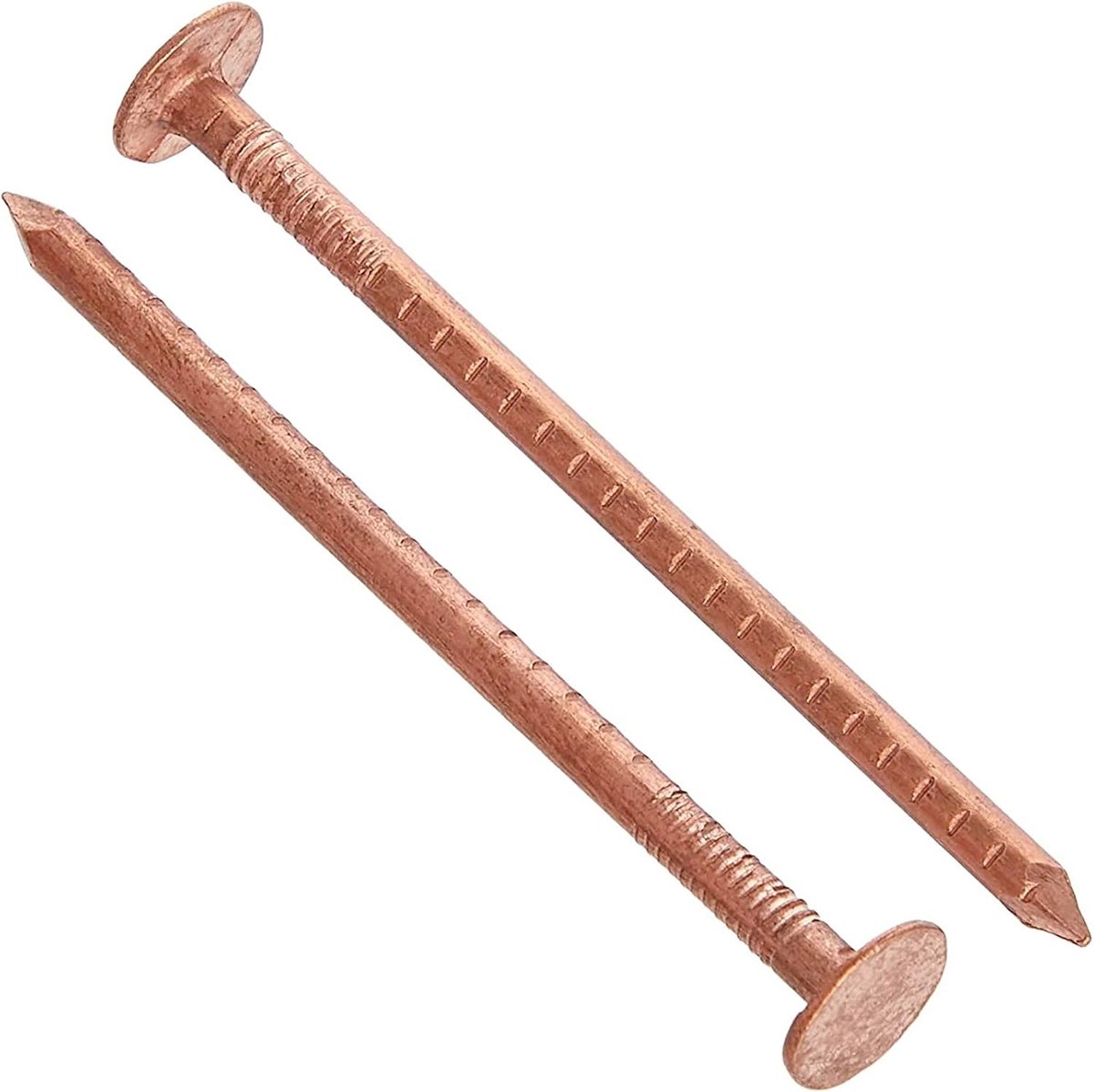 25, 50mm x 3.35mm COPPER CLOUT ROOFING NAILS - ALSO GEBRUIKT VOOR TREE STUMP REMOVAL - DIY