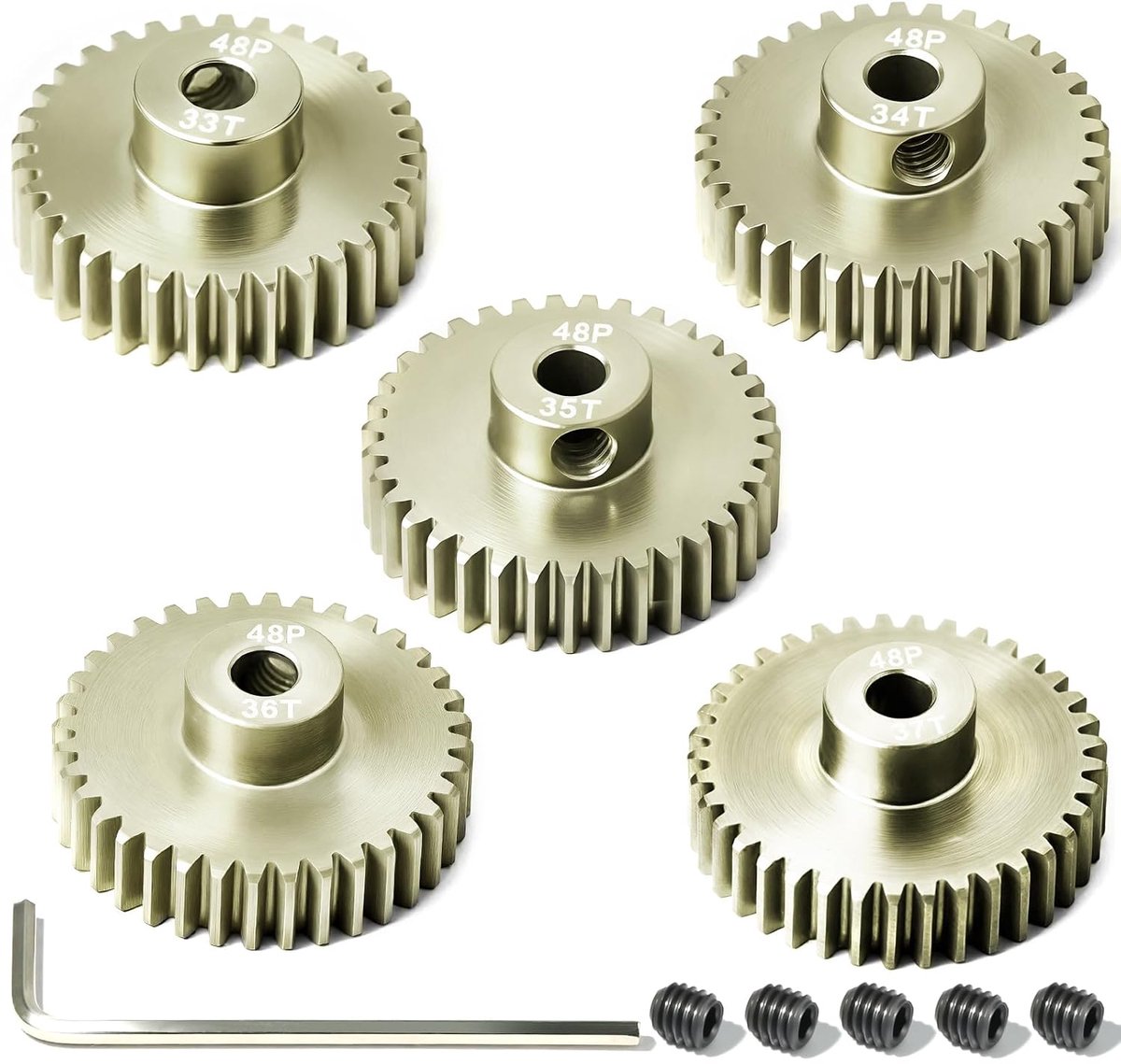 Set van 5 tandwielen 48P 3,175 mm 33T 34T 35T 36T 37T