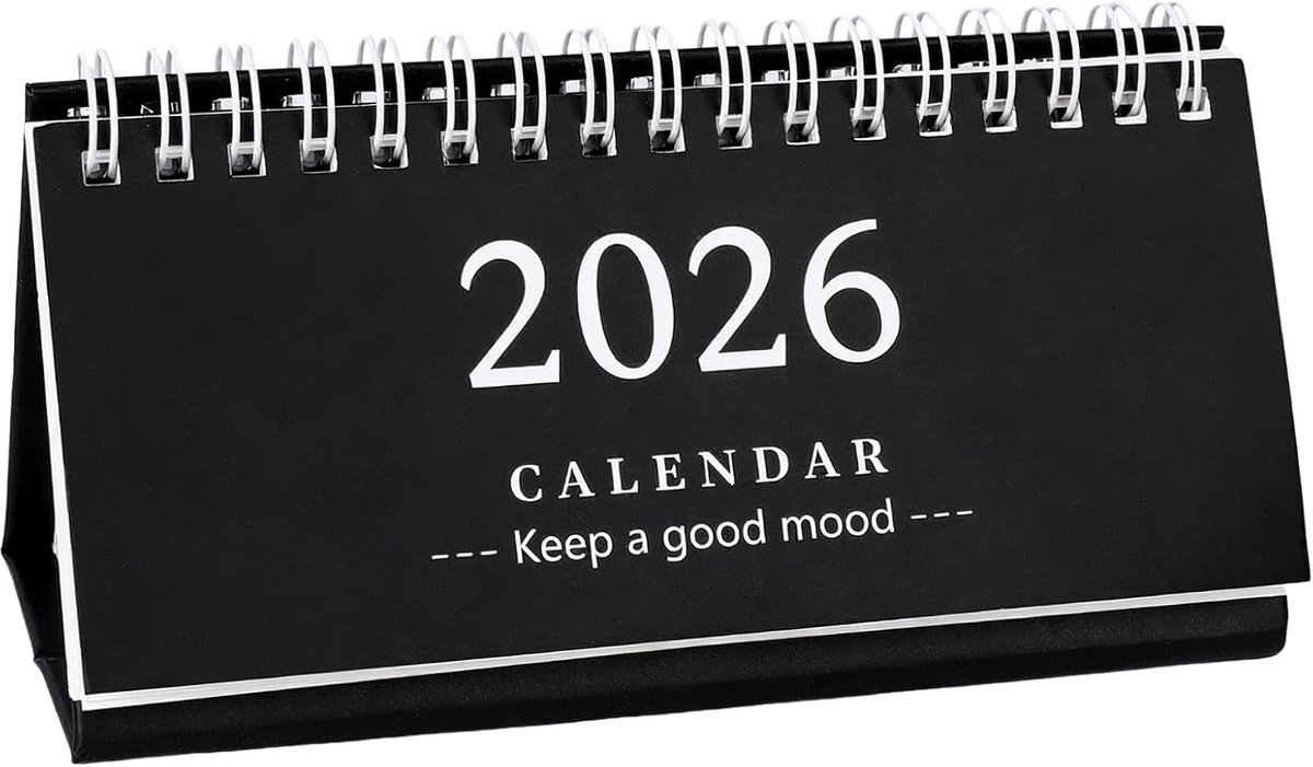 2026, weekplanner, askalender, schooljaar 2025/2026, van juli 2025 tot december 2026, lange zwarte tafelkalender, geschikt voor bureau enz., 15 x 7,5 cm (zwart)