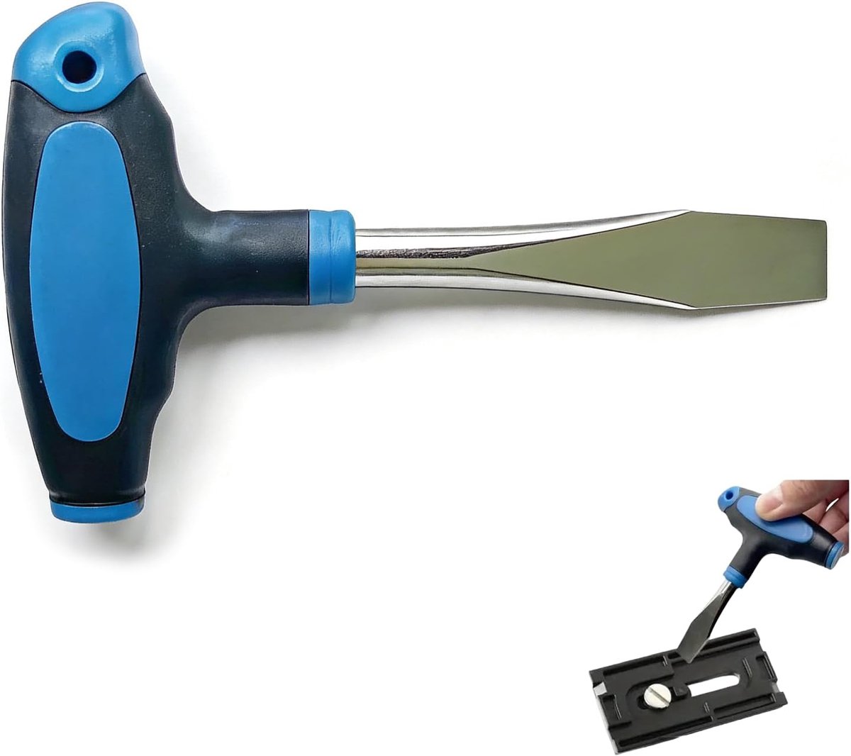 schroevendraaier: schroevendraaier met platte kop met ergonomische handgreep van kunststof, 12 mm, blauw/zwart, eenvoudig te bedienen, ideaal voor kleine werkzaamheden en filmbladen