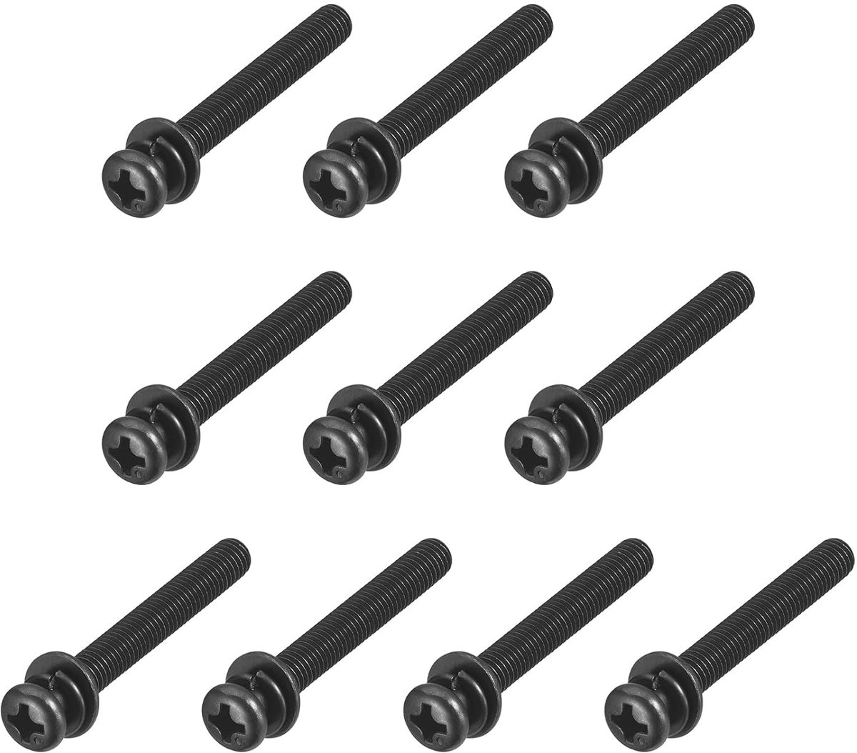 M5 x 40 mm schroevenset, 10 stuks roestvrijstalen schroeven, meubelschroeven, assortiment schroeven, machineschroeven, bouten gecombineerd met veerring en sluitringen voor reparaties