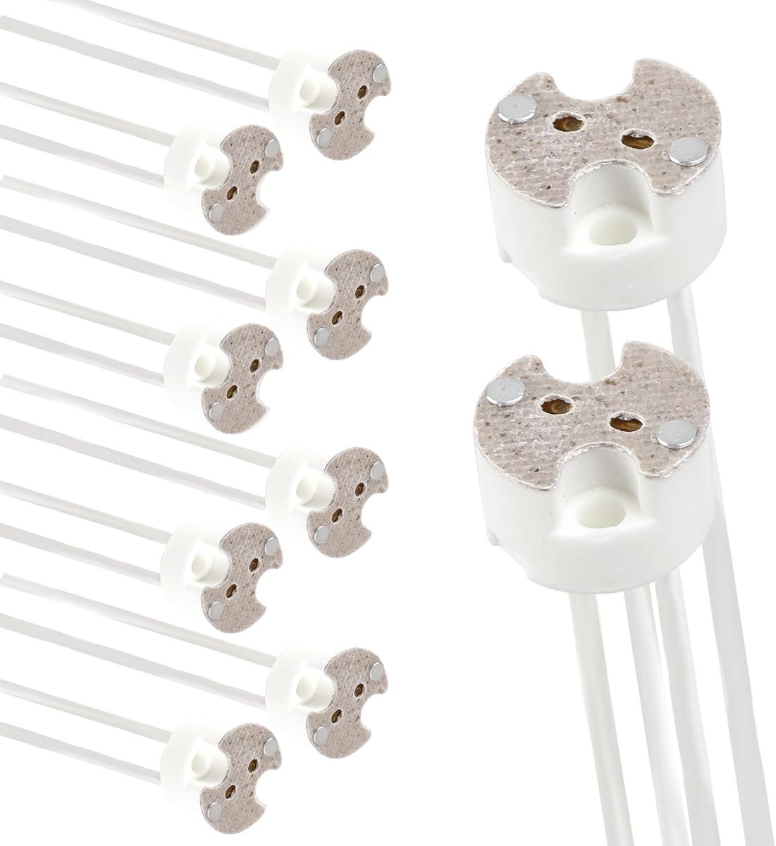 10 stuks GU5.3, MR16 dopsleutelhouder met 12 V kabel 10 cm voor led-halogeenlamp spot