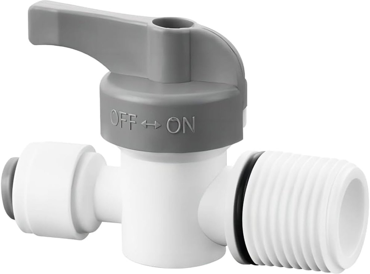 1 Stuks RO Waterfilterfitting, 1/4" Mannelijk naar 1/4" Quick Connect Fittings, 1/4" Kogelkraan, Pushfit Rechte Stekker voor Waterleiding