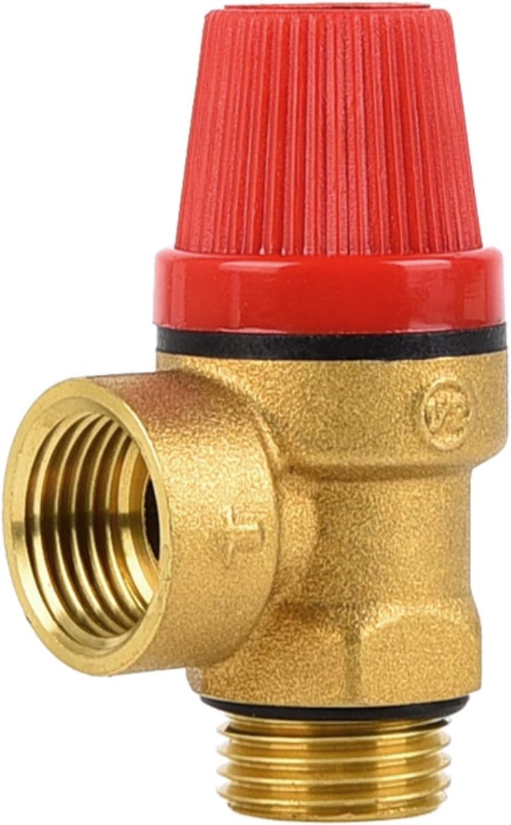 Veiligheidsklep Ontlastkleppen Messing Drukreduceerventiel voor water, olie, niet-corrosief niet-ontvlambaar gas (1/2 inch mannelijk, 5 bar)