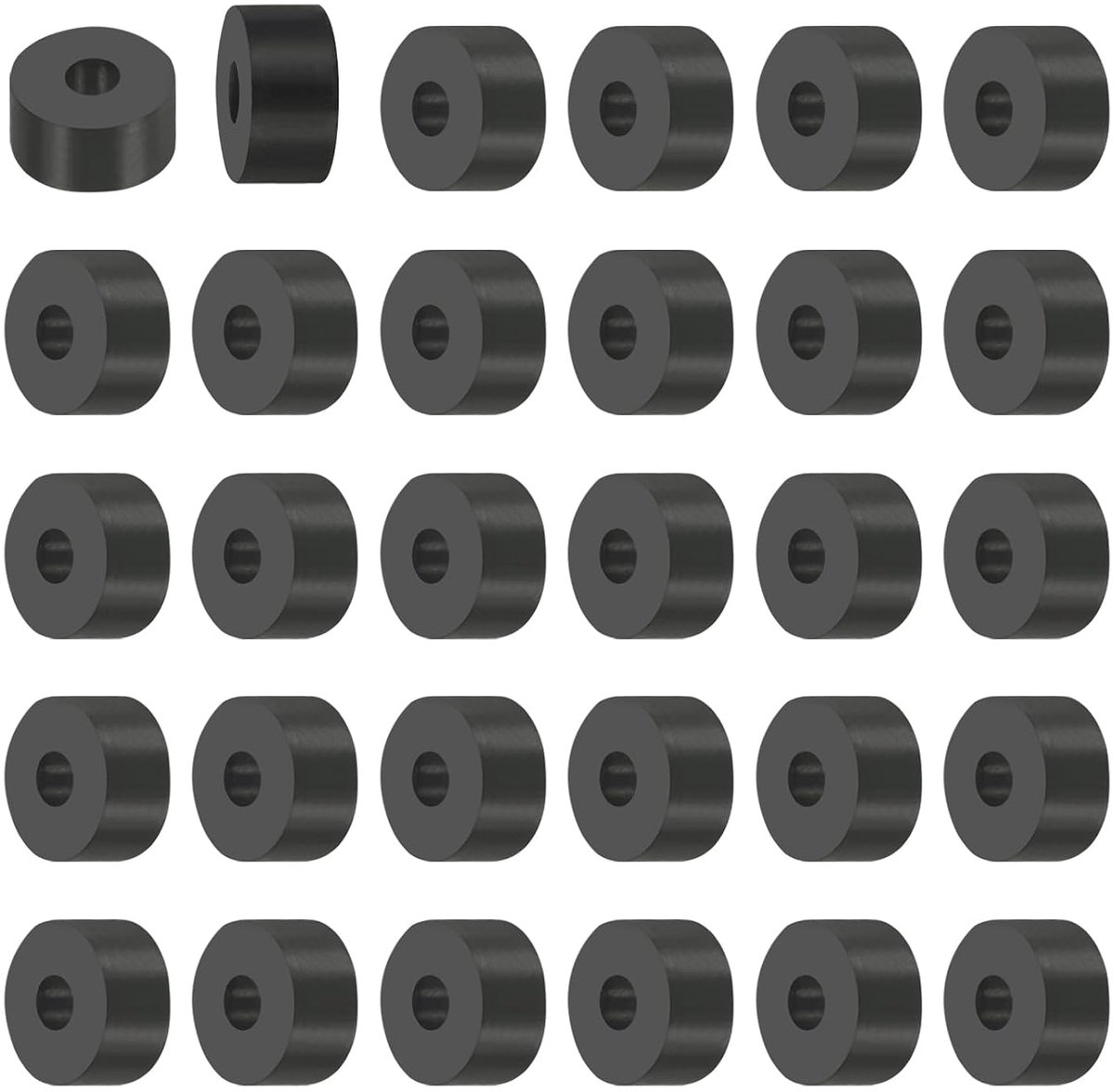50 stuks rubberen sluitringen met gat, ID 6 mm OD 20 mm hoog, 10 mm rubberen afdichting, rond, geluidsdemping, rubberen ringen, platte afdichting voor auto, motormontage