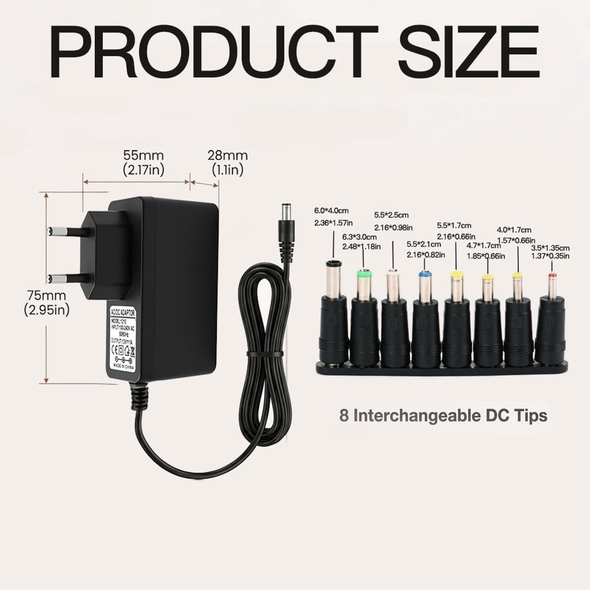 9V netvoeding 2A - universele oplader - 100-240V, 1m kabel - ideaal voor routers en LED strips - SnelShoppen