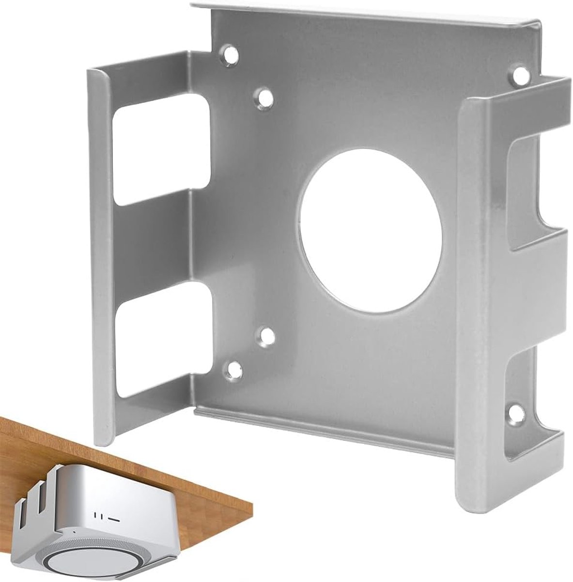 Table Stand voor Mac Mini M4/M4 Pro - Carbon Staal - Onder Bureau/Muurmontage - Ruimtebesparend - SnelShoppen