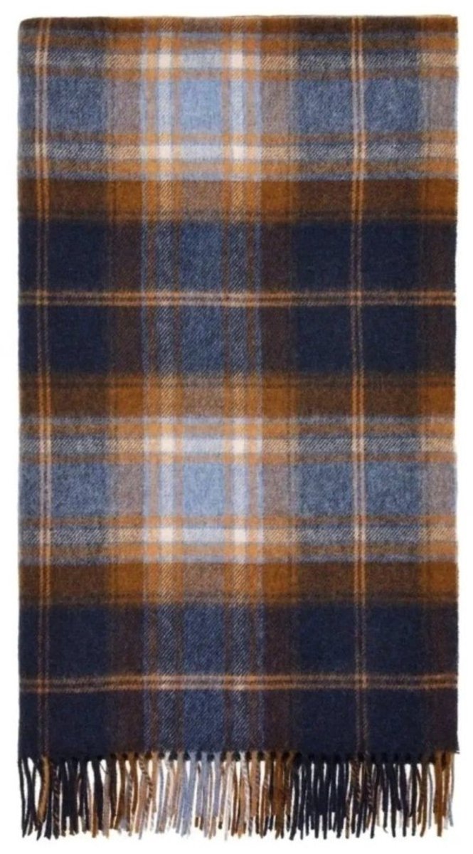 Bronte by Moon Plaid Winterton Merino Blauw - Merino Lamswol - 140x185 - Bronte by Moon