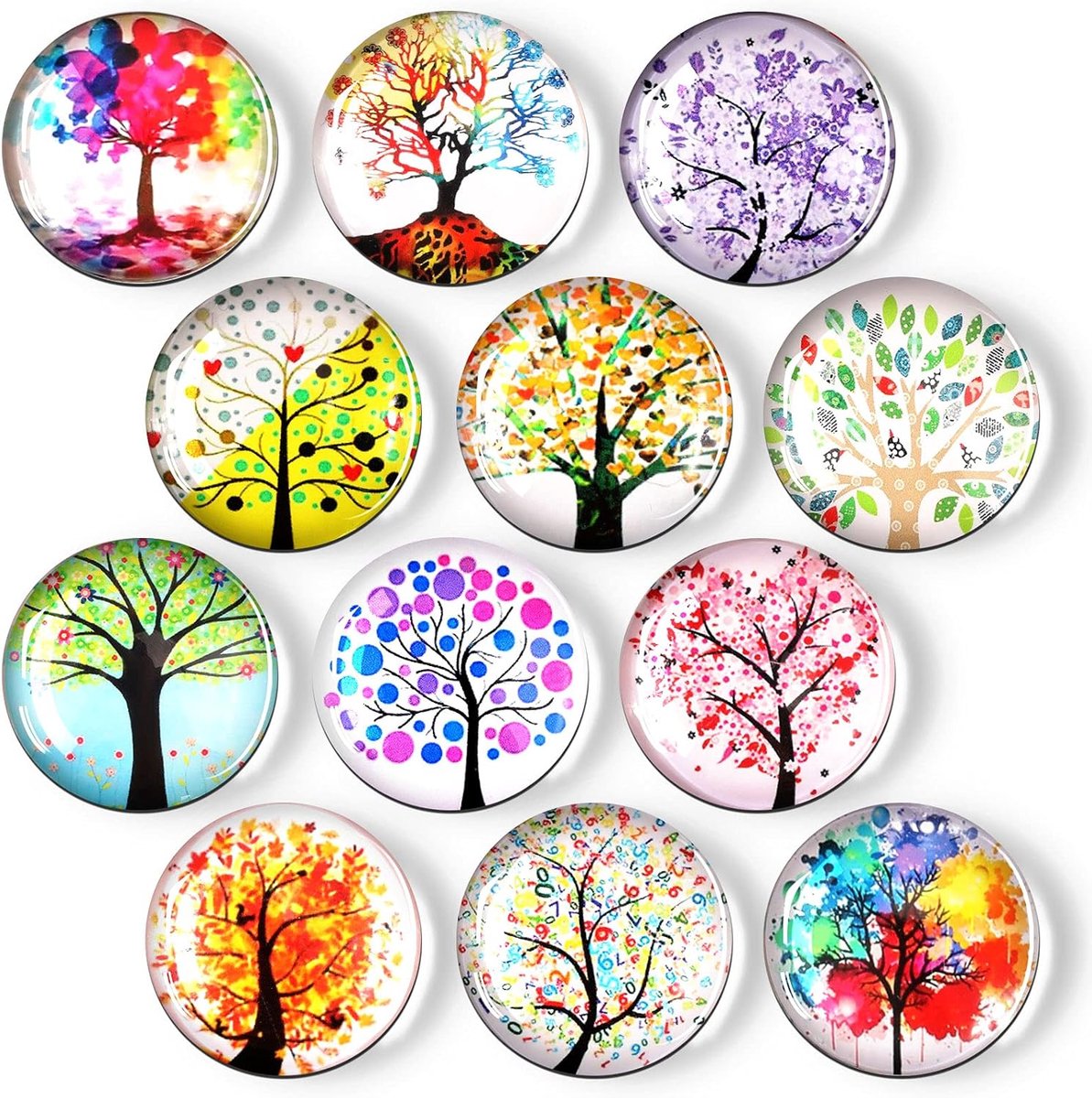 Decoratieve koelkastmagneten 12 stuks - Boom van het leven - Hoge kwaliteit - Perfect voor thuisdecoratie - SnelShoppen