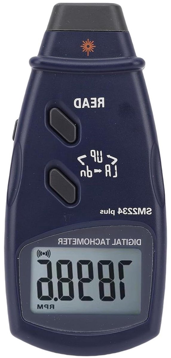 Digitale Toerenteller - Toerentalmeter RPM meter - Snelheid meten - Dubbele meetmodi - 250-99999 RPM - Zwart