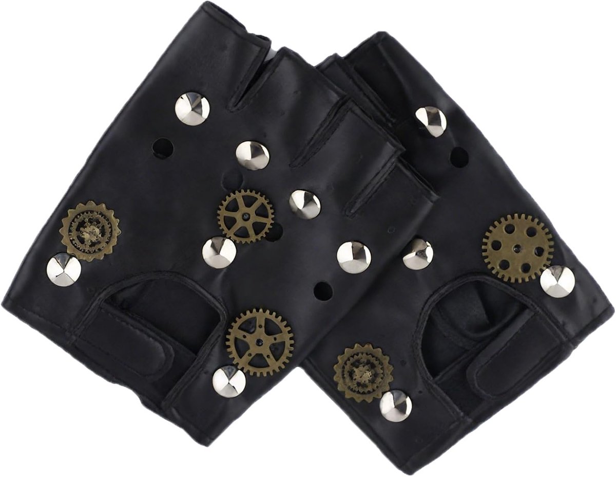 Vingerloze steampunk handschoenen - PU leer - handbescherming - perfect voor buitenrijden - SnelShoppen