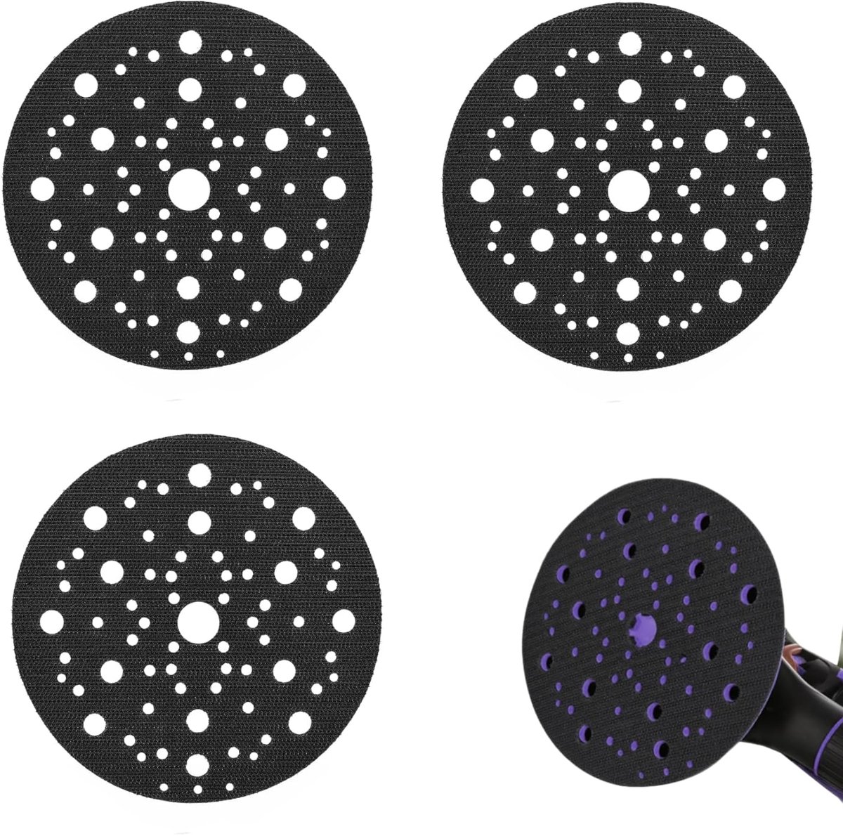 Schuurdiscs 150mm - 70-gats systeem - Beschermende pad - Voorkomt slijtage - SnelShoppen