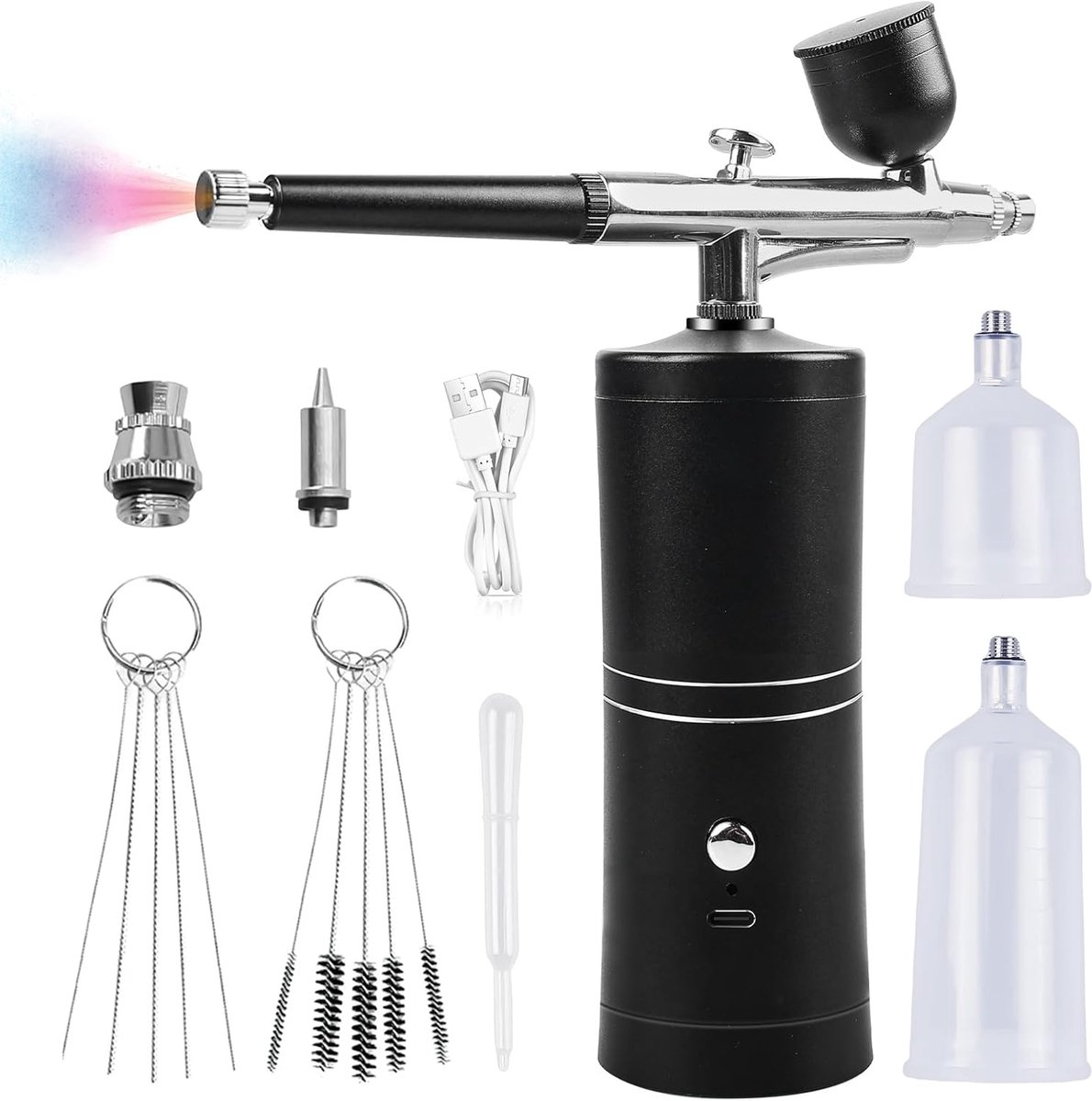 Airbrush set met compressor - Draadloze airbrush kit - Handheld airbrush voor nail design, cake decoratie - SnelShoppen