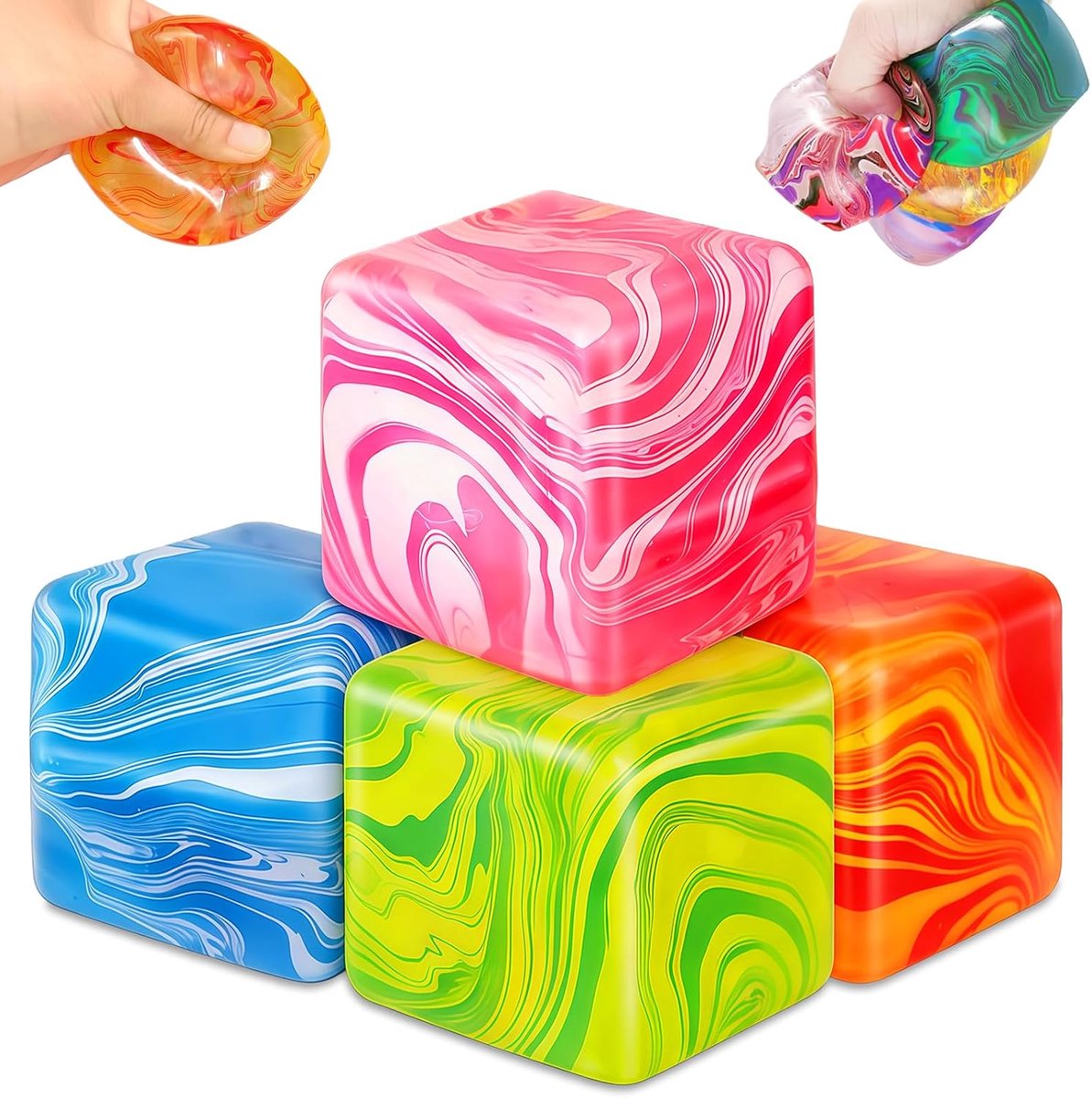 Anti-stress ballen set - 4 kleuren - zacht materiaal - ontspanning voor volwassenen - SnelShoppen