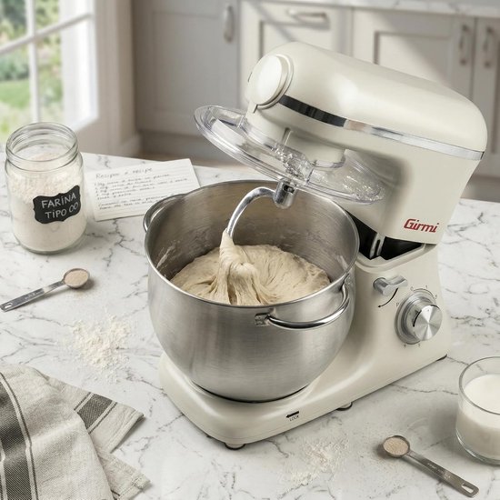 Kneedmachine - Keukenmachine Planetaire Mixer - Brooddeeg Maken - Grote 8L Kom - 8 Liter - Beige — afbeelding 2