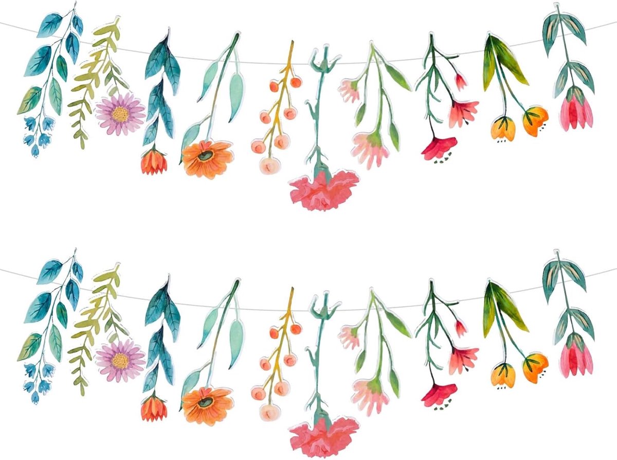 Bloemenslinger 2,5 m - Papier - Betoverende decoratie - Perfect voor feesten - SnelShoppen