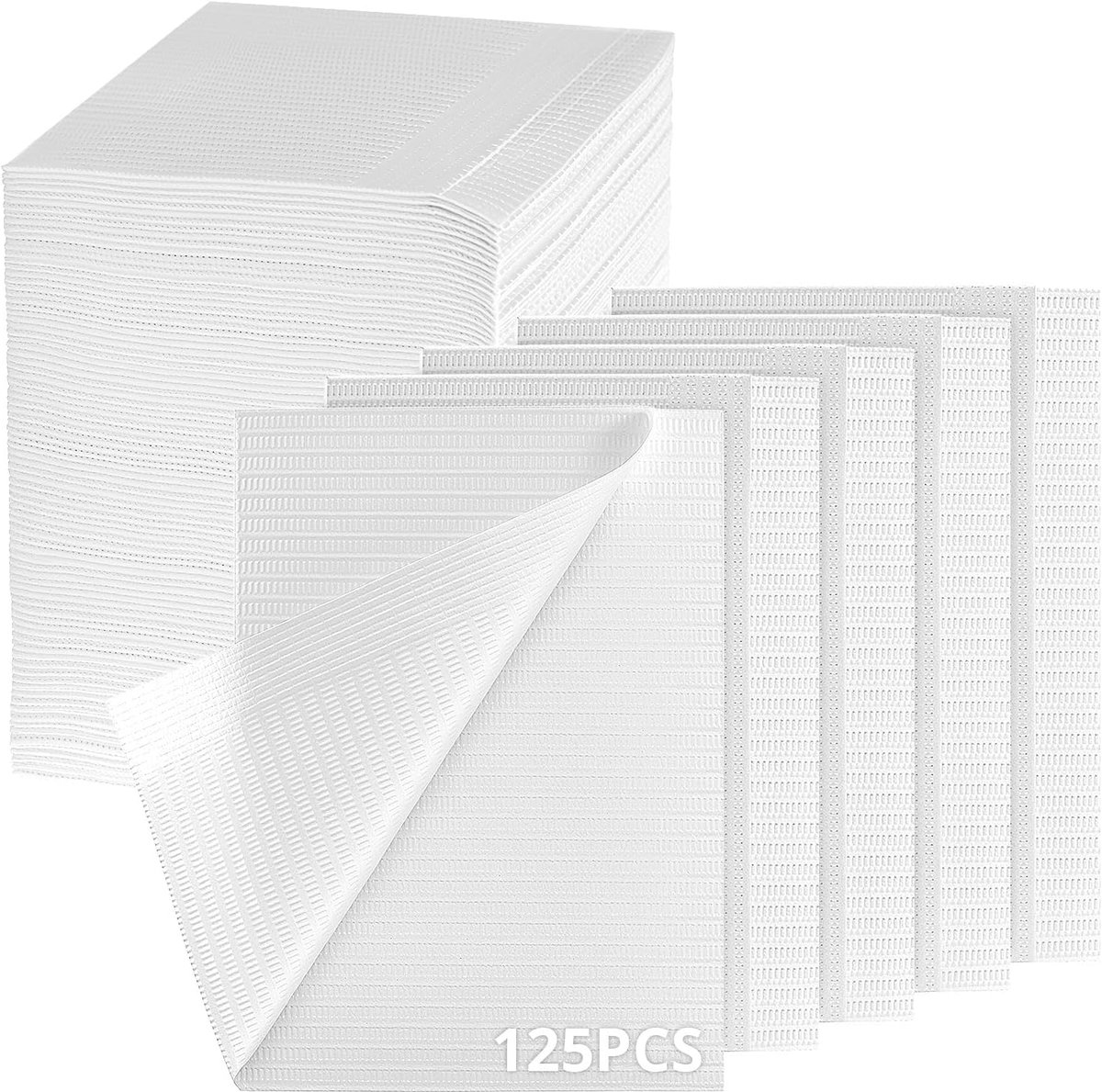 Tandarts bibs 125 stuks - 33x45 cm - wit - ideaal voor bescherming bij tatoeages - SnelShoppen