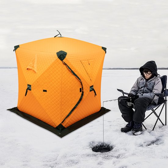 Draagbare Tent Voor Ijsvissen Vissersschuilplaats Thermische Tent Winter Grote Vistent 145*145*165cm — afbeelding 2