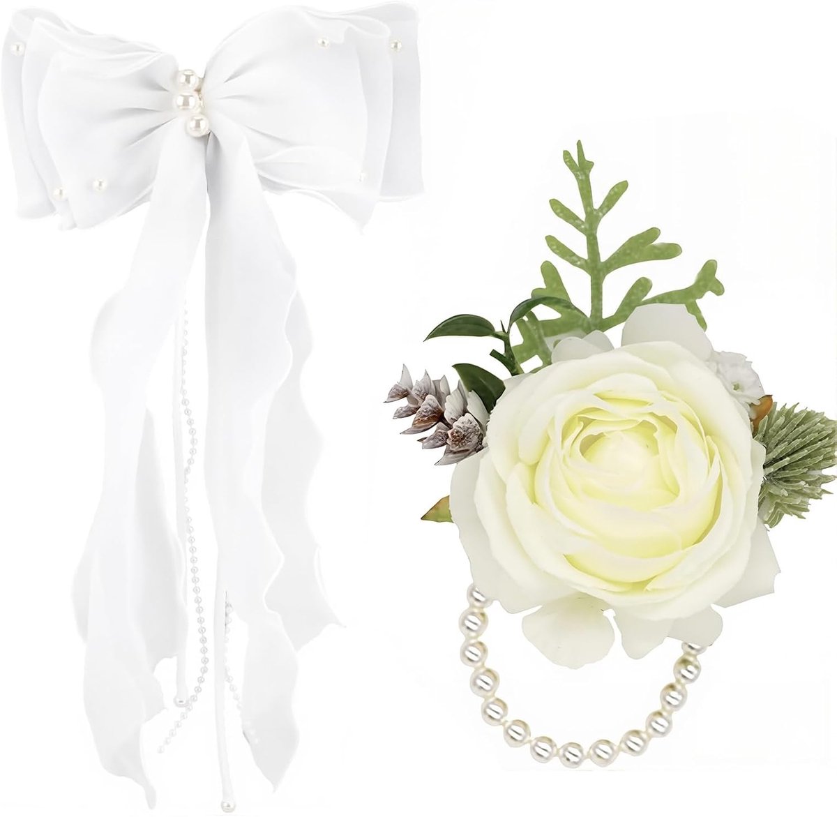 Sluier voor de eerste communie - zachte tule - met bloemenarmband - elegant haarsieraad voor meisjes - SnelShoppen