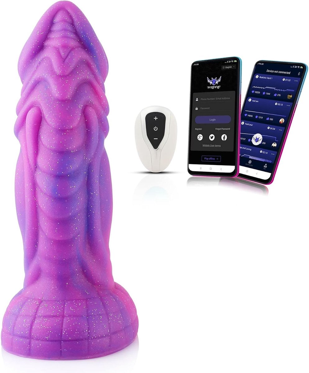 Dildo vibrator 20 cm - App en afstandsbediening - 10 vibratiemodi - Voor een spannende ervaring - SnelShoppen