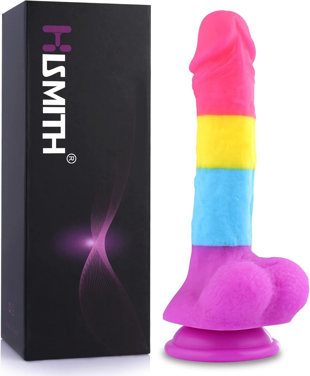 Dildo 22cm - kleurrijk - sterke zuignap - voor fantasierijke avonturen - SnelShoppen