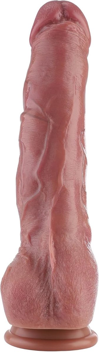 Realistisch dildo 30,5 cm - XL formaat - 100% premium silicone - met zuignap voor handsfree gebruik - SnelShoppen